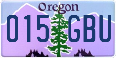 OR license plate 015GBU