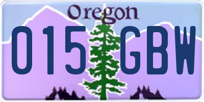 OR license plate 015GBW
