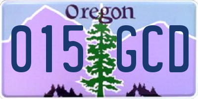 OR license plate 015GCD