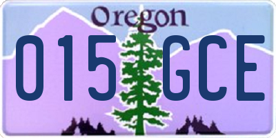 OR license plate 015GCE