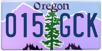 OR license plate 015GCK