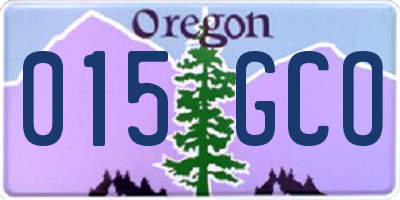 OR license plate 015GCO