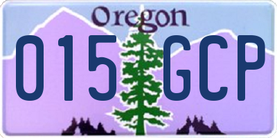 OR license plate 015GCP