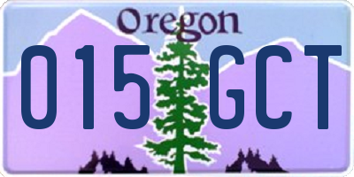OR license plate 015GCT