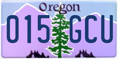 OR license plate 015GCU