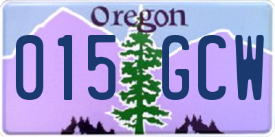 OR license plate 015GCW