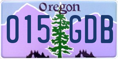 OR license plate 015GDB