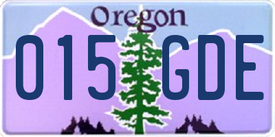 OR license plate 015GDE