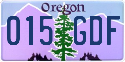 OR license plate 015GDF
