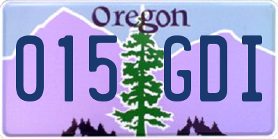 OR license plate 015GDI
