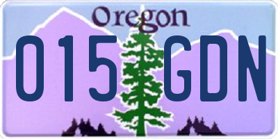 OR license plate 015GDN