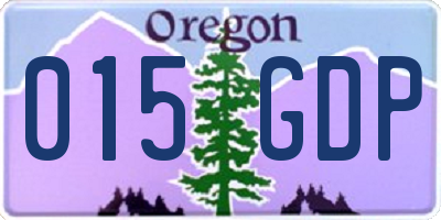 OR license plate 015GDP
