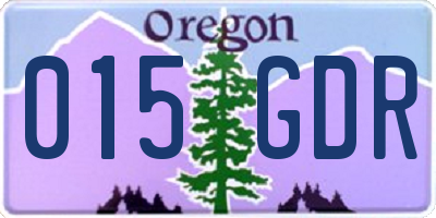 OR license plate 015GDR