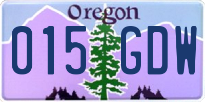 OR license plate 015GDW