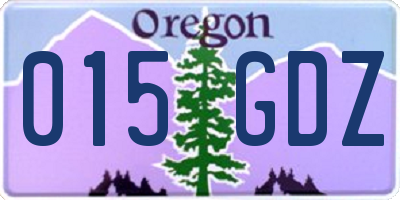 OR license plate 015GDZ