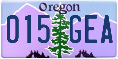 OR license plate 015GEA