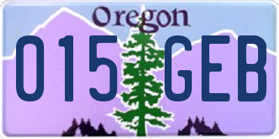 OR license plate 015GEB