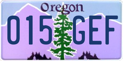 OR license plate 015GEF