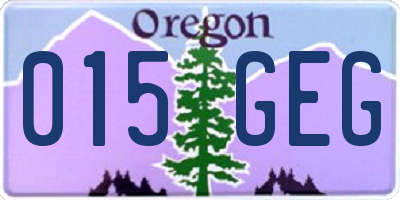 OR license plate 015GEG