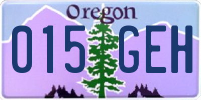 OR license plate 015GEH