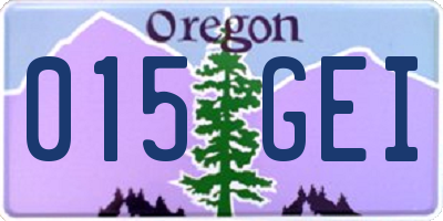 OR license plate 015GEI
