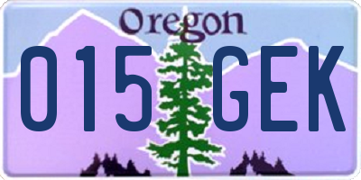 OR license plate 015GEK