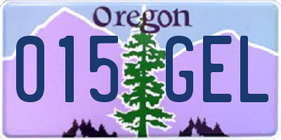 OR license plate 015GEL