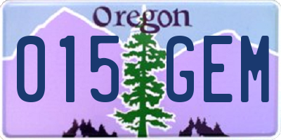 OR license plate 015GEM