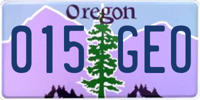 OR license plate 015GEO