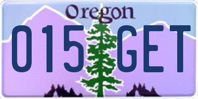 OR license plate 015GET