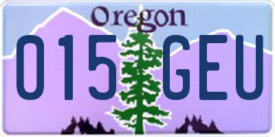 OR license plate 015GEU