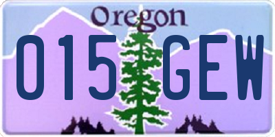 OR license plate 015GEW