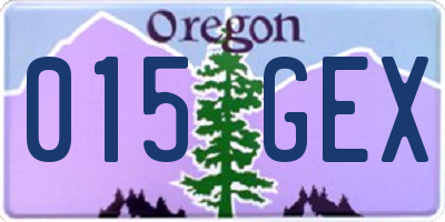OR license plate 015GEX