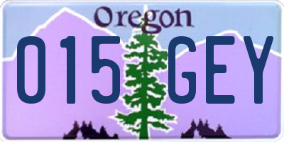 OR license plate 015GEY