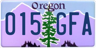OR license plate 015GFA