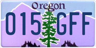 OR license plate 015GFF