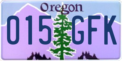 OR license plate 015GFK