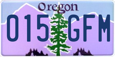 OR license plate 015GFM