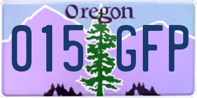 OR license plate 015GFP