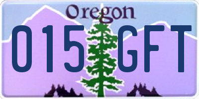 OR license plate 015GFT