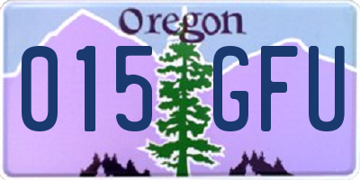 OR license plate 015GFU