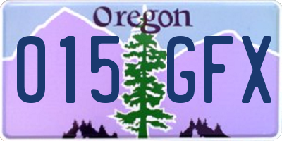 OR license plate 015GFX