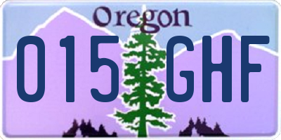 OR license plate 015GHF