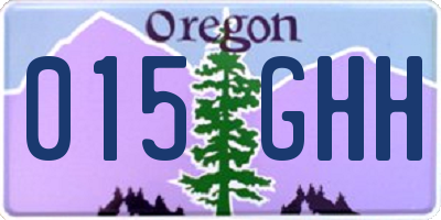 OR license plate 015GHH