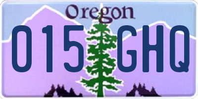 OR license plate 015GHQ
