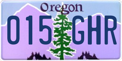OR license plate 015GHR