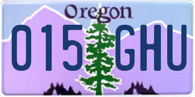 OR license plate 015GHU