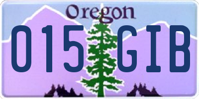 OR license plate 015GIB