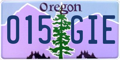 OR license plate 015GIE
