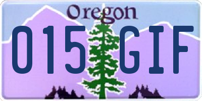 OR license plate 015GIF